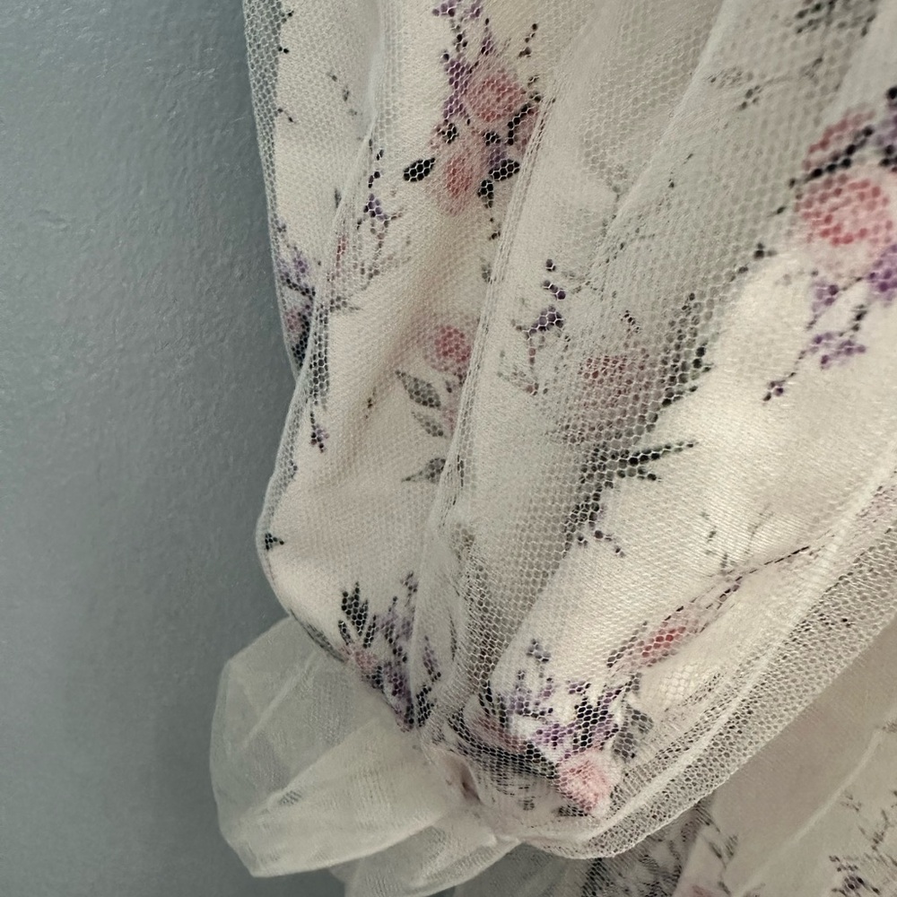 Cottagecore Floral Elegant White Maxi Dress XS - Picture 7 of 7